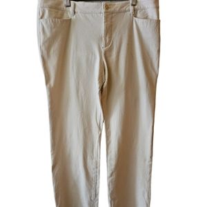 LAUREN RALPH LAUREN Woman's Classic Adele Trousers Ivory White Size 14